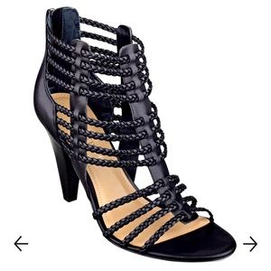 Ivanka Trump caged heel sandals black 6.5